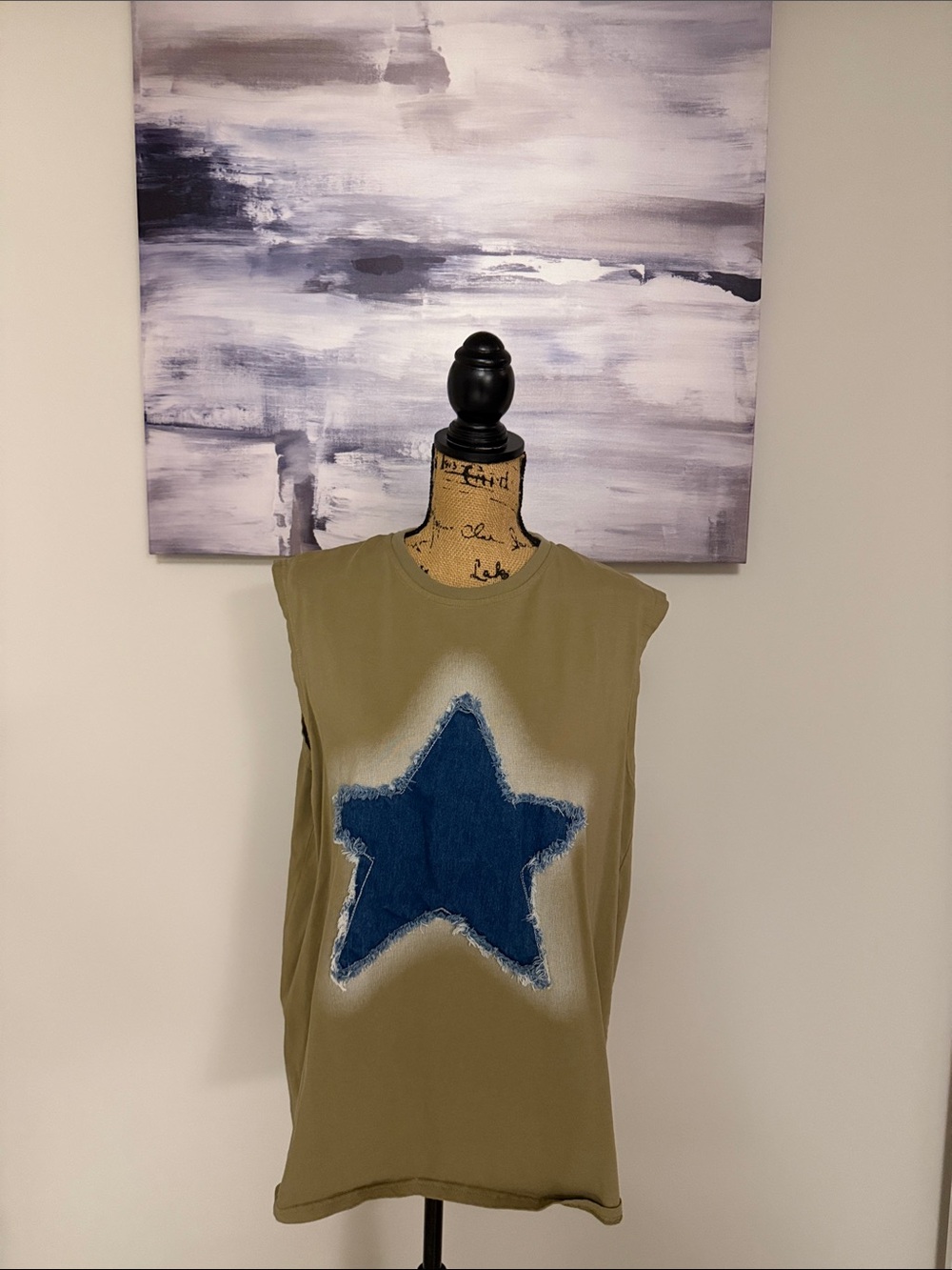Aelfric Eden Olive Green Tank with Blue Star Patch